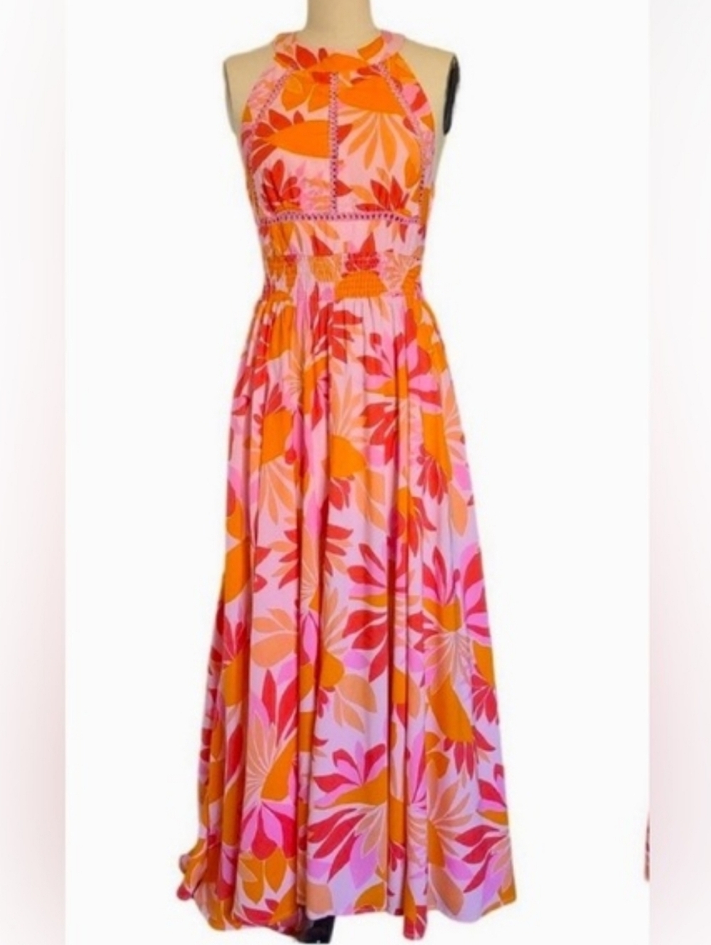 Abel the Label Anthropologie Maxi Dress NWT Pink Sexy Back